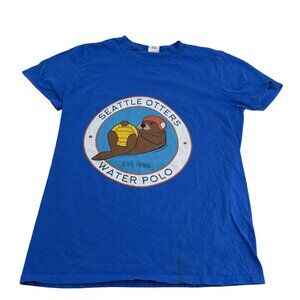 Seattle Otters Water Polo T-Shirt Gildan Softstyle Ring Spun 100% Cotton Blue Si